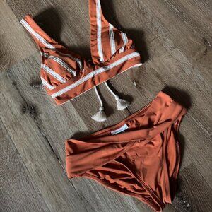 Robin Piccone orange and white bikini‎ set Size XS